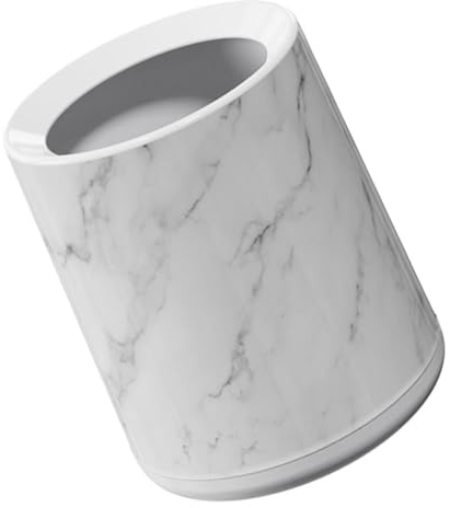 Petite Poubelle Décorative à Motif Marbre Blanc en PP pour Bureau | Format Mini, Nettoyage Facile, Usage Polyvalent, Adaptée aux Coins Espaces de Travail Couleur Aléatoire