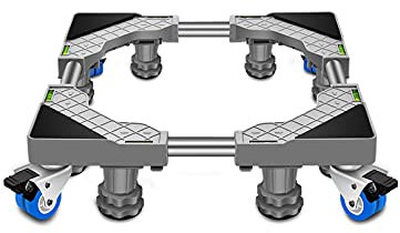 Base universal para lavadora, 4 ruedas dobles, 4/8 patas, soporte ajustable para secadora y refrigerador, longitud y ancho de 45-65 cm, bandeja de suelo con aire acondicionado