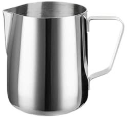 SynapSYA Lechera Acero Inoxidable Jarra for espumar Leche, Acero Inoxidable, 350/600/1500ml, Taza de café, Jarra, Taza de Leche, Barista para Espumar(350ml)