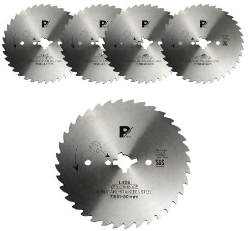 Pirge Universal Circular Knife 80 mm Serrated 5-Piece Set - Sharpest Doner Kebab Knife Made of Premium Quality Stainless Steel