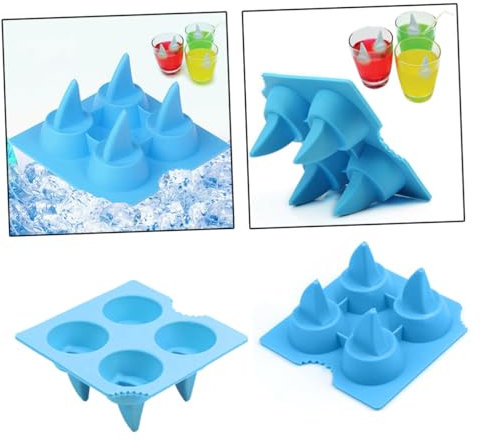 VINTORKY Shark Fin Ice Cube Mold Creative Blue Ice Tray for Home Cocktails and Party Drinks