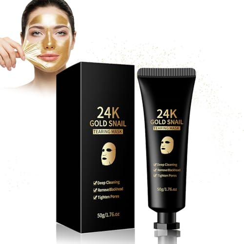Gold Peel Off Maschera Viso, 24K maschera Gold Foil Peel-Off, Maschera Antirughe, Idratante e Esfoliante e Illuminante Maschere Per il Viso, Per Azione Idratante, Idratazione Della Pelle
