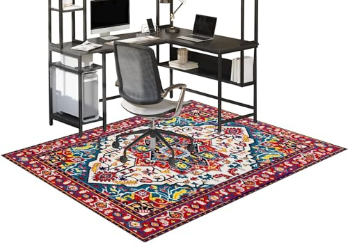 Fzamudng 70 x 90 cm Bodenschutzmatte Bürostuhl Schreibstuhlunterlage Teppich Gaming Bürostuhl Stuhlmatten Stuhlunterlage Schreibtischstuhl Unterlage Bürostuhl Matte Stuhl Unterlage Schreibtisch