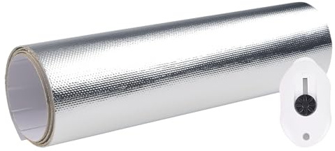 LongZYU Isolant Thermique, Feuille Isolante Autocollant Aluminium, 30x100cm | Isolation Thermique en Feuille Aluminium, Convient aux Conduites D'automobiles, Climatisation et Cuisine, Températures 800 °C