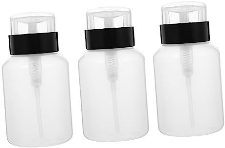 VICASKY 3pezzi Dispenser Vuoti per Liquidi per Pulizia delle Unghie Flaconi Vuoti Pressione per Manicure Bocca Larga per Facile Riempimento e Pulizia
