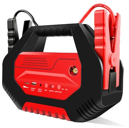 Arrancador de coche de 12 V/24 V con luz de emergencia y banco de energía, funciona en temperaturas extremas de -20 °C a 60 °C, ideal para coches, camiones y furgonetas