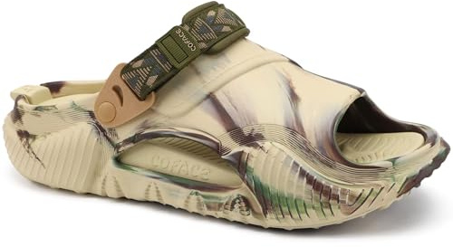 COFACE Hombre Recuperación Zuecos Men Zapatillas Sandalias Chanclas Ortopedicas Soporte Arco Acolchado Fascitis Plantar Verano Casual BeigeVerdeCamu Tamaño 40