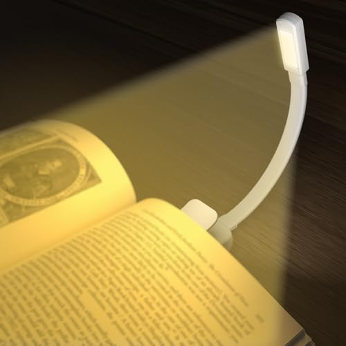 Book Lights for Reading at Night,Reading Lights,AAA Battery Clip-On Led Reading Light with 3 Colors & Stepless Dimming,Portable and Ultra-Lightweight with Long Runtime(Light White)