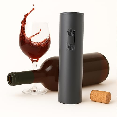 Löwenthal® Sacacorchos Eléctrico para Vino | Abre Botellas de Vino en 6 Segundos | Sacacorchos Eléctrico | Abrebotellas | 45 x 225 mm | Negro