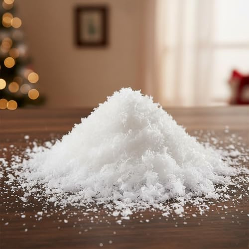 ZaoGoin Kunstschnee, Snow Dekoration für Weihnachten, Kunstschnee Zum Basteln, Schnee Deko für Weihnachtsbaum und Tischdeko, Künstlicher Schnee Für Schneekugel, 100g