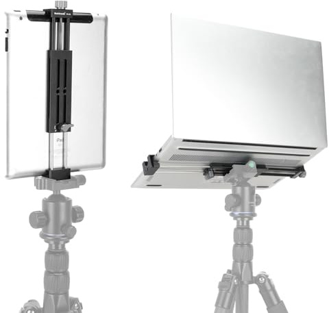 koolehaoda Aluminium Tablet Stativhalterung für iPad, Tablet Stativ Halterung Adapter, Verstellbare Universal-Halterung mit 1/4 Schraube und Kaltschuh, Kompatibel mit Acra für Stativ, Videodreh, Zoom