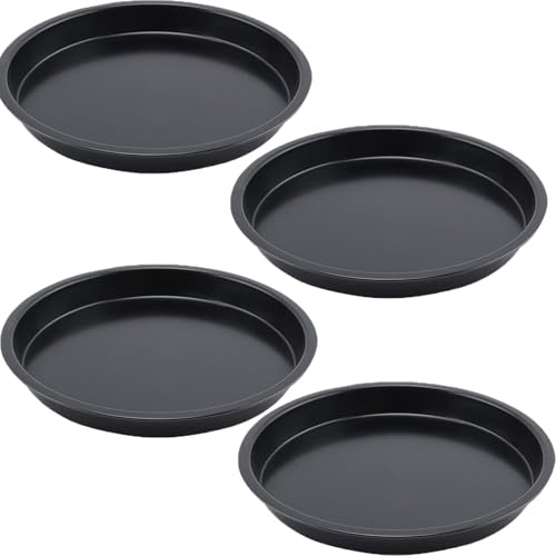 ORFCP Pizzablech rund 16.5 cm,4er Set Pizzaform für Backen & Servieren, Edelstahl Pizza Backblech mit Antihaftbeschichtung, Ungiftig & Gesund, Langlebig & Leicht zu reinigen