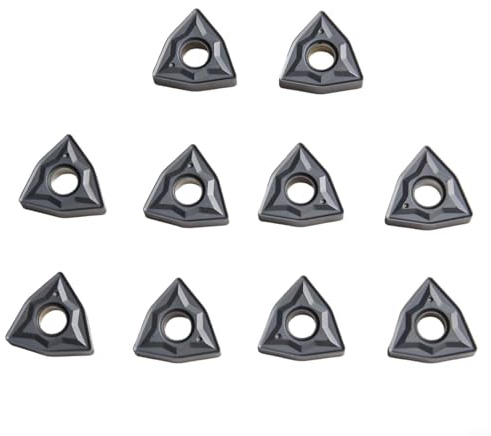 Honseadek 10pcs WNMG080408-NN LT10 Carbide Turning Inserts WNMG432 Indexable Lathe Cutter Blades for Semi-Finishing and Finishing Metalworking, Compatible with CNC Milling Machines