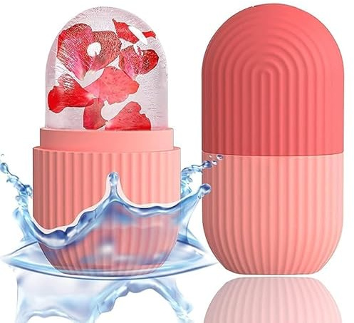 Ice Roller for Face and Eyes, Gua Sha Massage Face Roller Ice Mould, Reusable Facial Beauty Ice Roller Skin Care Tools for Brighten Skin, Eye Puffiness Treatment