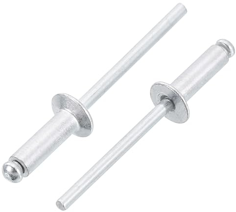 QUARKZMAN 50 Pièces 4 x 14 mm Rivets Aveugles En Aluminium, Fixation En Aluminium Et Mandrin En Acier, Rivets Fendus À Tête Fraisée Pour Métal, Meubles, Automobile, Argent