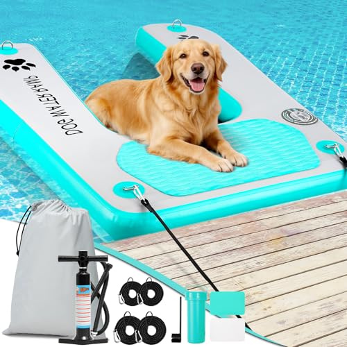 Snagle Paw Orange Hunderampe für Pool，Extra Breite Wasserrampe Pool Leiter, Haustier Rampe mit Rutschfesten Upgraded Steps, Float Welpen Planke für Pool, Dock & Boot