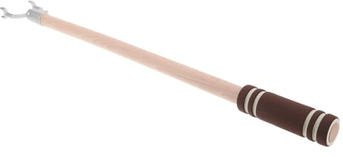 DECORNIJIA Asta Appendiabiti e Manutenzione Semplice in Legno di Faggio 0,58m Supporto in Acciaio Inox Superficie Liscia per Armadi e Lavanderia