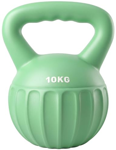 SPORTNOW kettlebell kettlebell 10 kg vikthantel med sandfylld för nybörjare hem, styrketräning, grön