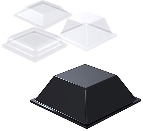 KLEBESHOP24 Elastikpuffer, 20,5 x 20,5 mm, H 3 mm, schwarz, 36 Stück | Quadratisch, selbstklebend, aus Polyurethan