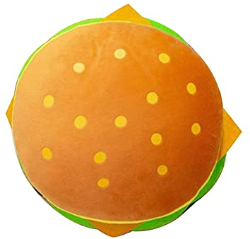Asudaro 3D Kreative Hamburger Kissen - Sofa Lendenkissen Mit Lebensmittel Simulation Plüsch, Realistische Weiche Gefüllte Plüsch Dekoration in Orange