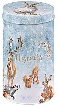 Wrendale Woodland Animal Christmas Biscuit Tin Tube - All Butter Shortbread