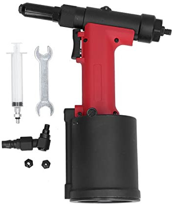 Fafeicy Pistola Remachadora Neumática KV-4000L, Remachadora De Aire De Succión Automática De Acero Aleado, Remachadora Hidráulica, Puede Tirar De Clavos De Aluminio/Clavos De Hierro, Pistola