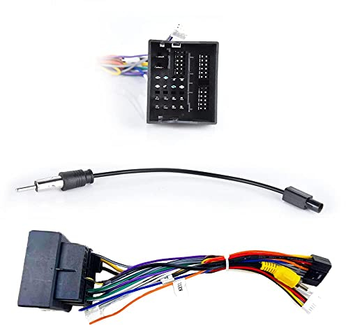 Podofo 52 Pin Cavo Adattatore ISO Convertitore Autoradio per VW Golf Passat Tiguan Polo Skoda Seat Touran con Linee di Controllo del Volante e Linea di Controllo Della Retromarcia