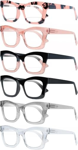 CCVOO Oprah Occhiali da Lettura per Donne, da Vista, Lenti Anti Luce Blu per Donne, per Computer, da Lettura