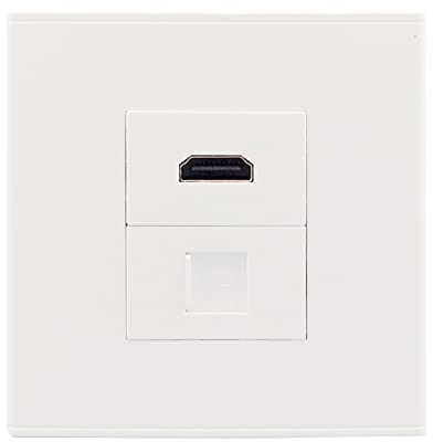 Female To Female Ethernet Faceplate Ethernet Wall Plate HDMI With CAT6 RJ45 Wall Panel Network Extender Socket Wall Plate for Ethernet Cable Networking Socket Box