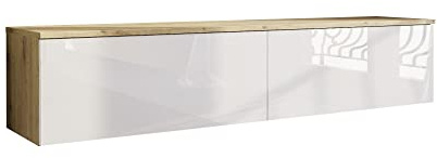 Marlux-Meble TV Schrank Lowboard Fernsehschrank Fernsehtisch Sideboard HiFi-Schrank Hängend oder Stehend Korpus-Eiche 181x31x33 cm
