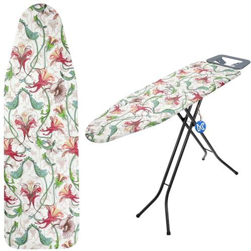 KADAX Funda para tabla de planchar con cordón, funda para tabla de planchar para un planchado más rápido, cubierta universal para tabla de planchar en 2 tamaños, almohadilla de planchado de algodón
