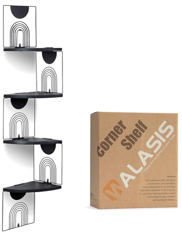 Walasis Eckregal Hängend Schwarz Wandregal Ecke Holz Eckregale Kleines Eckwandregal Modern Holzeckregal Für Küche Badezimmer Kinderzimmer Wohnzimmer