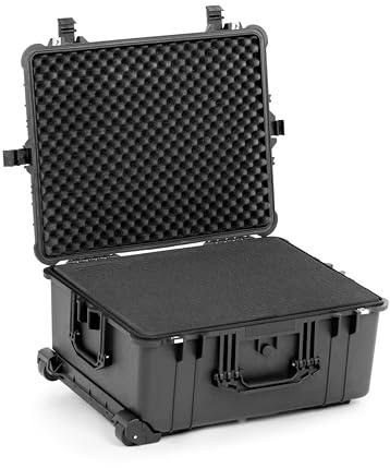 MSW-PPBOX-0C Werkzeugtrolley wasserdicht staubdicht 62,5 x 50 x 30,5 cm Teleskopgriff 2 Verschlusslaschen Transportkoffer mit Rollen mobiler Werkzeugkoffer mobile Werkzeugkiste Rollbox