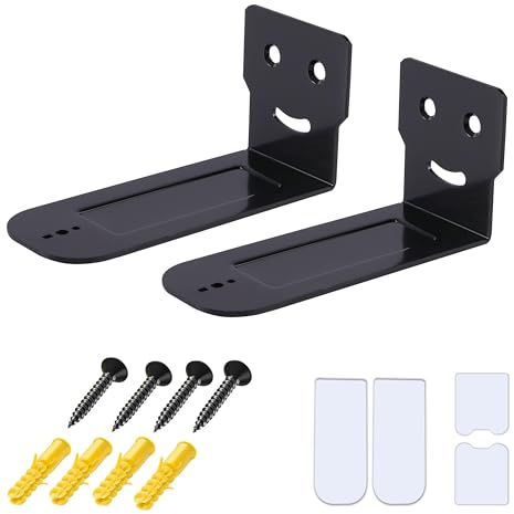 Alyphyly Adjustable Soundbar Mount, Universal Sound Bar Wall Brackets Works with Most Sound bar Mounts, Length Adjustable 3.4''-5.2'', Removable and Lockable Mounting Bracket (Style-4)