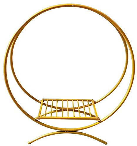 Arche de mariage - Présentoir à gâteau rond - Décoration de gâteau de mariage - En métal - Rond - Arche de mariage - Pour décoration de mariage - Doré - 80 x 88 cm