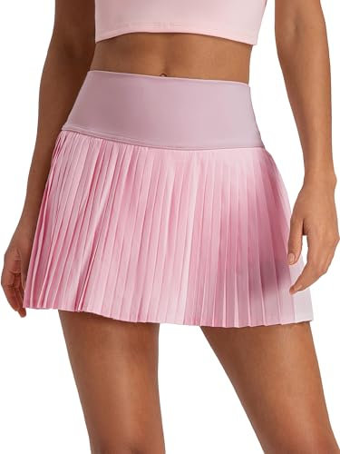 zffriction Tennisrock Damen mit Hose Drunter Hohe Taille Plisseerock Golf Sportrock Tennis Skort mit Taschen Minirock Sommerrock für Radfahren, Wandern, Laufen