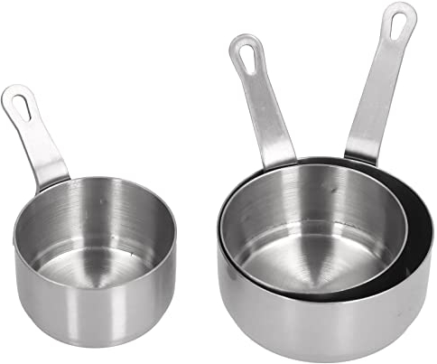CDQL Lot de 3 Saucières en Acier Inoxydable avec Poignée, Mini Soucoupes Individuelles, Plats D'assaisonnement Ronds, Assiettes D'Apéritif pour Condiments, Ketchup, Apéritif (Argent)