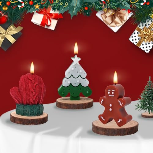 MEIMUCUL Duftkerze Weihnachten,3 Stück Duftkerzen Geschenkset Weihnachten,Weihnachtskerzen Duft,Kerze Klein Geschenke für Frauen,Beste Freundin,Schwestern,Kollegen,Christmas Candles