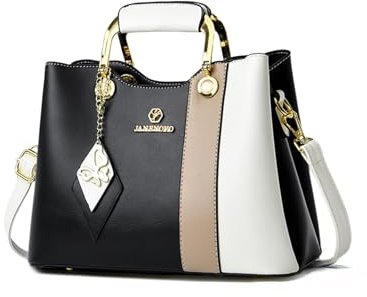 NICOLE & DORIS Small Handbags for Women Top Handle Bags Colorful Shoulder Bag PU Leather Crossbody Bag Girls Messenger Bags Satchel Bag with Pendant