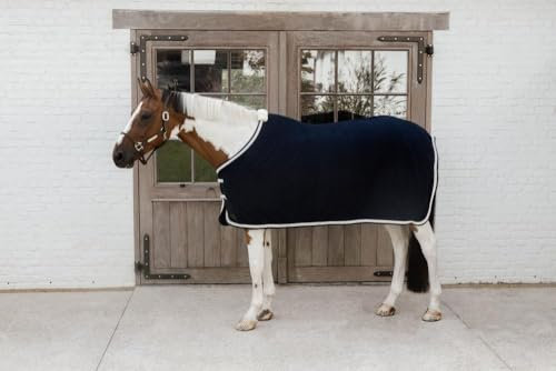 Kentucky - Abschwitzdecke Fleece geflochtene Kordel Marine 165-7'3
