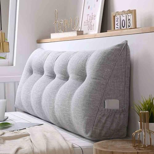 Bett-Kopfteil-Kissen, Keilkissen für Rückenstütze für Einzel-, Doppel-, King-Size- und Lückenfüller, extra groß, flauschiges Lesekissen für Erwachsene, Lendenwirbelstützkissen für Sofa, 80 x 20 x 50