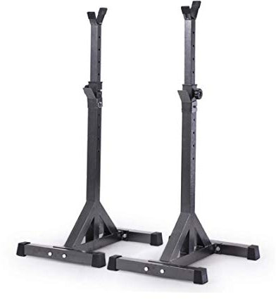 sjdoPulse Verstellbarer Langhantelständer, Kniebeugenständer, Gewichtshalterung, Fitnessstudio, Bodybuilding, Gewichtheben, Trainingsunterstützung, 96-146 cm,Black