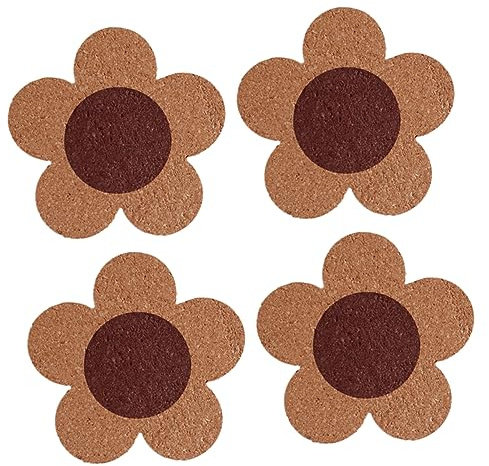 Cabilock Elegante Sottobicchiere in Sughero Per Bevande in Legno Con Fiori Per La Cucina