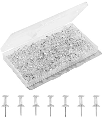 120 Stück Transparente Reißzwecke, Stecknadeln mit Plastikbox, ideale Polster Reißnägel für DIY Bulletin Board Kork Boards Wandkarten