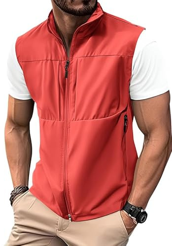 Oanviso Gilet da Lavoro Multitasche Smanicato Uomo Estivo Leggero Sportivo Cargo Comodo Asciugatura Rapida Giacca Softshell Trekking All'aperto Pesca Fotografi