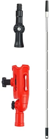 Qsvbeeqj Limpiador de canalones para jardín, 1 7 m, varillas con tornillo de apriete de plástico, hojas de metal, herramienta de extracción de hojas, juego de limpieza de canalones para el hogar