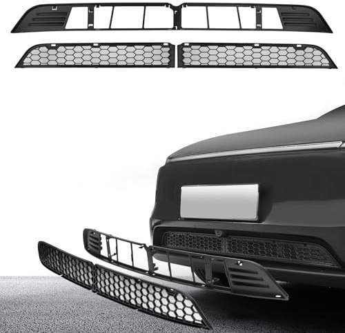 Rejilla metálica para Tesla Nuevo Modelo Y Juniper 2025-2026, protector de rejilla de entrada de aire delantero con protección contra insectos, recambio para accesorios del Modelo Y, desmontable, negr