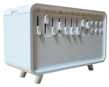 Qusedwey Diffuseur D'Arômes et d'air à Bruit Blanc, Humidificateur avec 8 Niveaux de Bruit Blanc Réglables, Veilleuse, Haut-Parleur Bluetooth