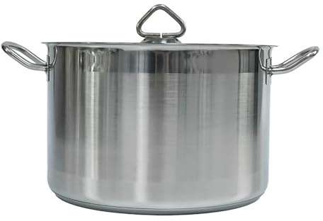 Blissbuilt Olla Grande de Acero Inoxidable de 11 litros,Ollas de inducción con Tapa y manijas duales,Olla de Caldo Utensilios De Cocina,Distribución Uniforme del Calor,para Todo Tipo de cocinas