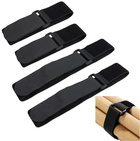LLFYXM 4 Pack Adjustable Cable Ties with Quick-Release Buckles, Straps Adjustable,Highly Elastic and Reusable, for Outdoor Gear, Bikes, Yoga Mats, Travel, Household Storage,2 x 20/31in